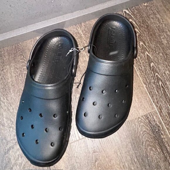 NEW! Skechers Croc Clogs Mens 13 Foamies All Black Sawtooth Treads NWT